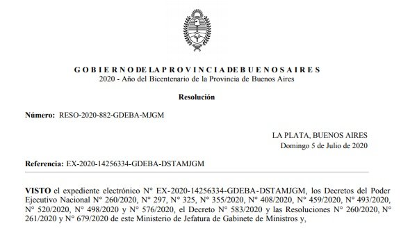 Según Resolución Provincial publicada hoy, Las Flores continúa en Fase 5