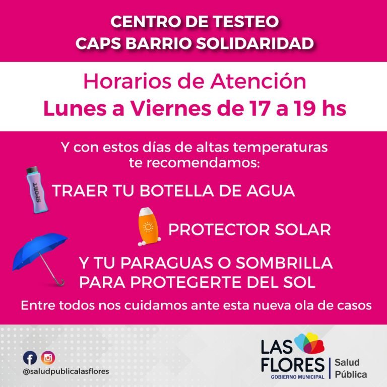 CENTROS DE TESTEO EN LOS CAPS DEL BARRIO 25 DE MAYO Y DEL BARRIO SOLIDARIDAD
