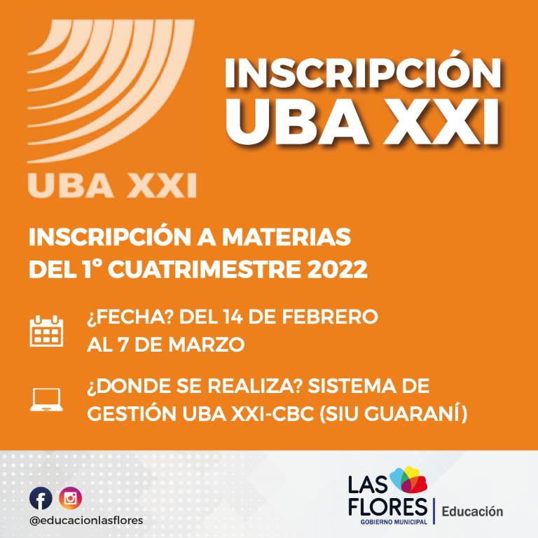 INSCRIPCIÓN AL PROGRAMA UBA XXI