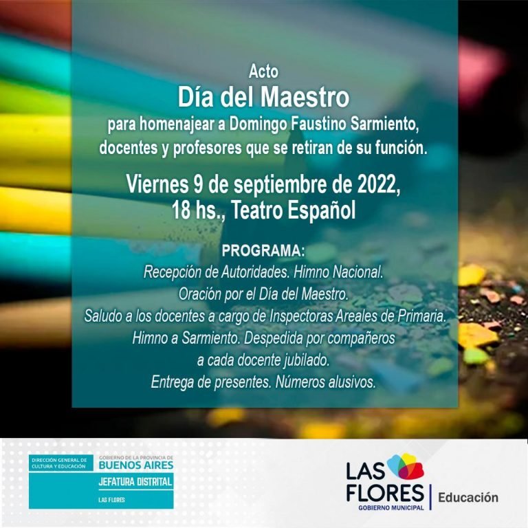 Hoy será el acto centralizado por el «Dia del Maestro»