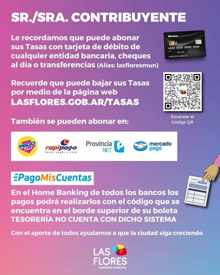 DISTINTAS OPCIONES PARA EL PAGO DE LAS TASAS MUNICIPALES