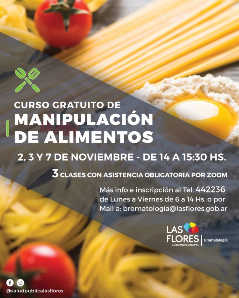 CURSO MANIPULACIÓN DE ALIMENTOS: GRATUITO DE MODALIDAD VIRTUAL
