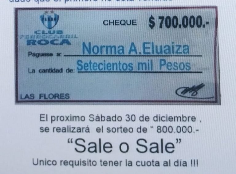 Ganadora del mes de noviembre del Club Ferro