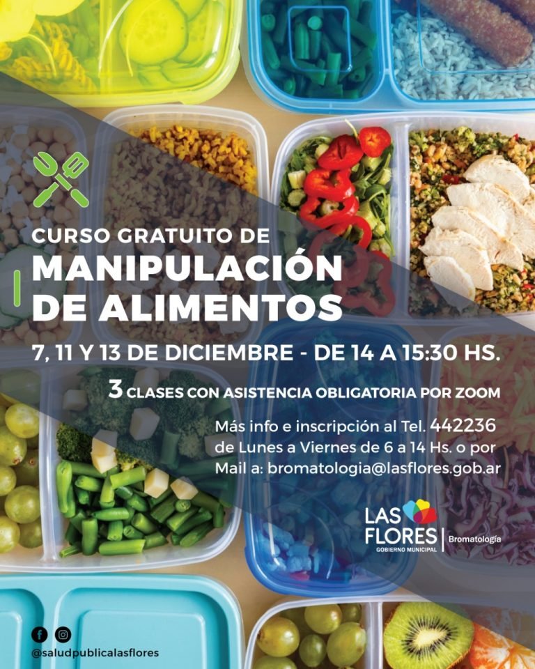 CURSO GRATUITO DE MANIPULACIÓN DE ALIMENTOS – MODALIDAD VIRTUAL