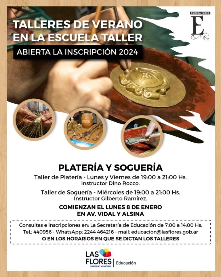 ESCUELA TALLER 2024: ABIERTA LA INSCRIPCIÓN A LOS TALLERES DE VERANO