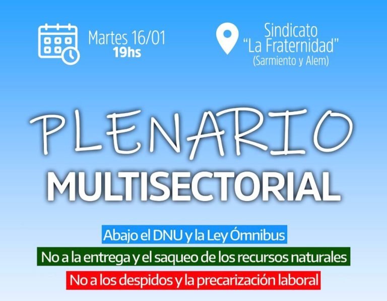 Hoy plenario multisectorial contra el DNU