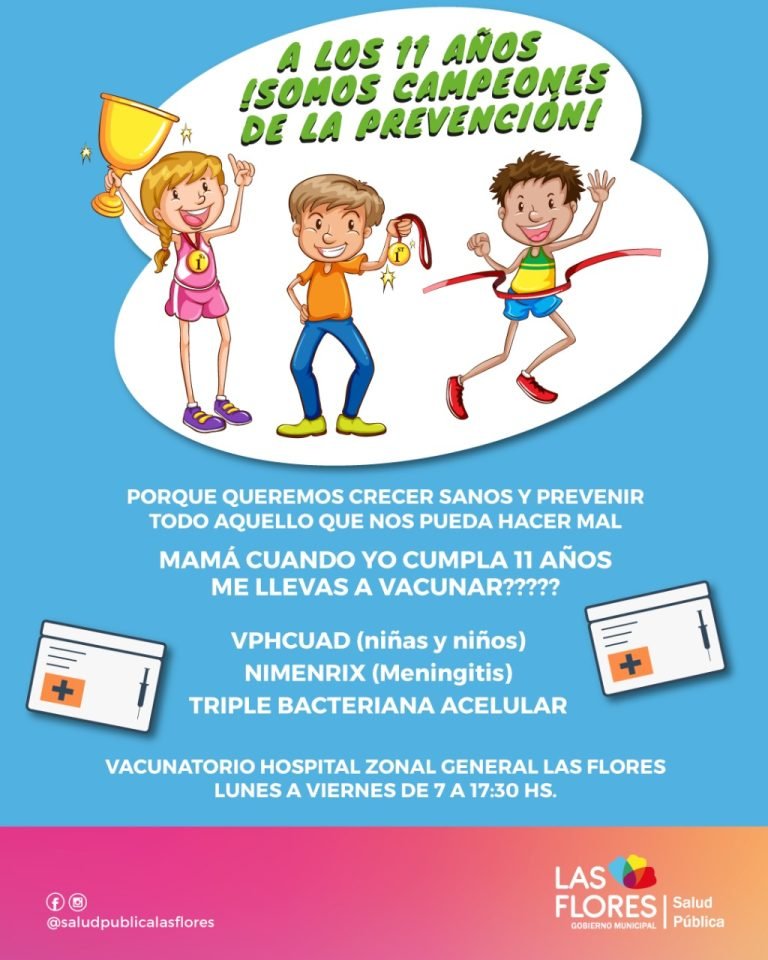 VACUNACIÓN: A LOS 11 AÑOS, ¡SOMOS CAMPEONES DE LA PREVENCIÓN!