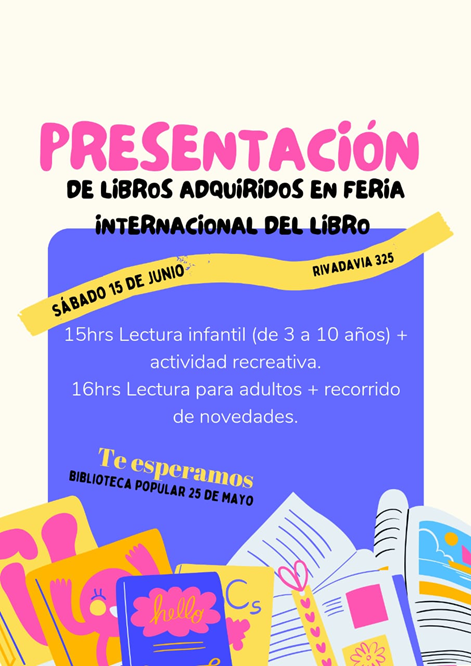 Presentación de libros en la Biblioteca Popular 25 de Mayo