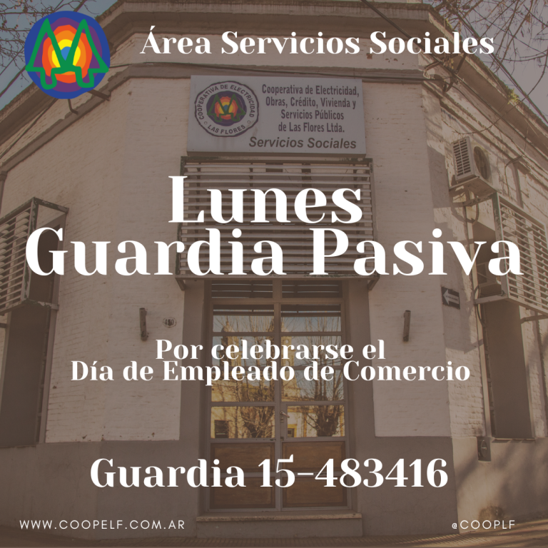 Hoy el área de Servicios sociales de la Cooperativa tiene guardia pasiva