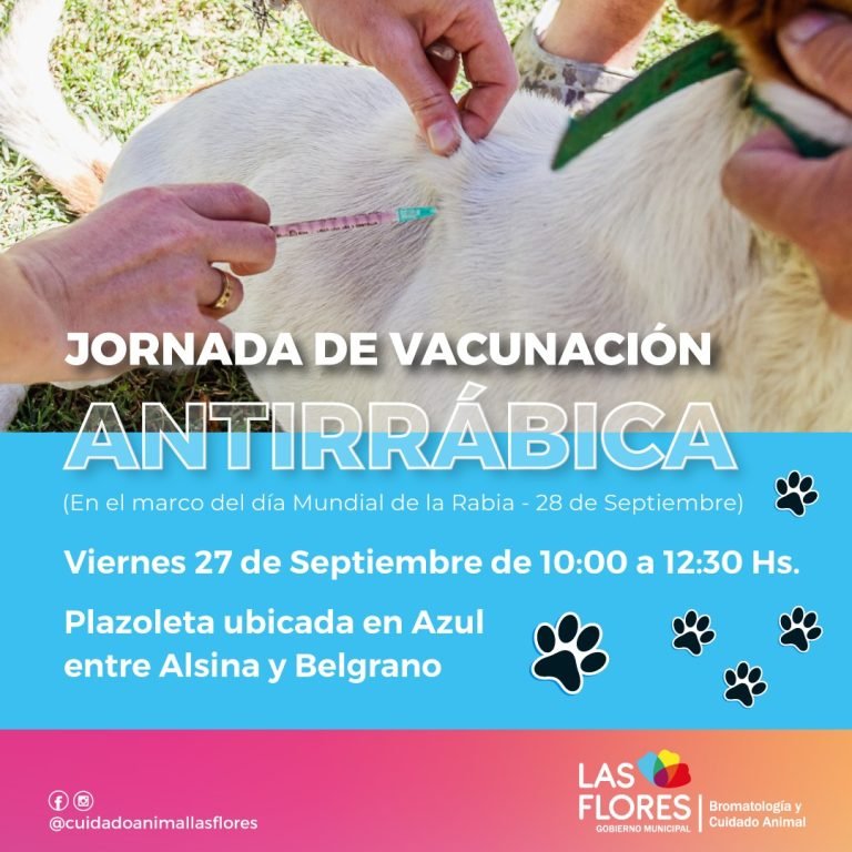 ESTE VIERNES SE REALIZARÁ UNA JORNADA DE VACUNACIÓN ANTIRRÁBICA