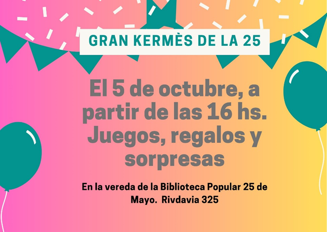GRAN KERMÉS DE LA 25 EN LA BIBLIOTECA POPULAR