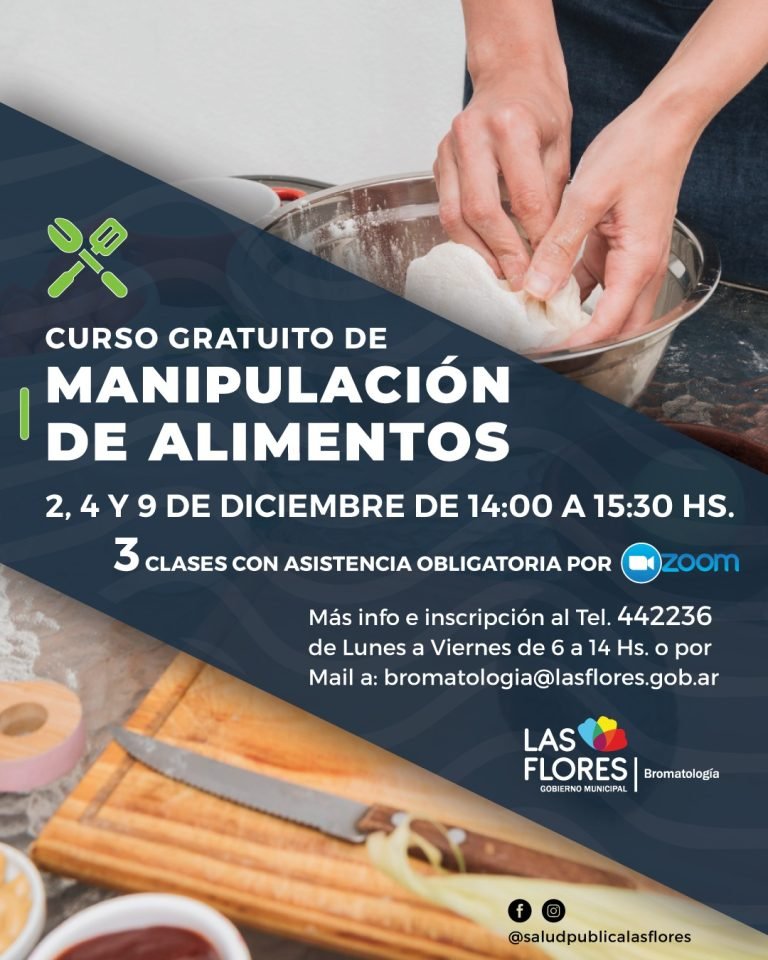 CURSO GRATUITO DE MANIPULACIÓN DE ALIMENTOS – MODALIDAD VIRTUAL