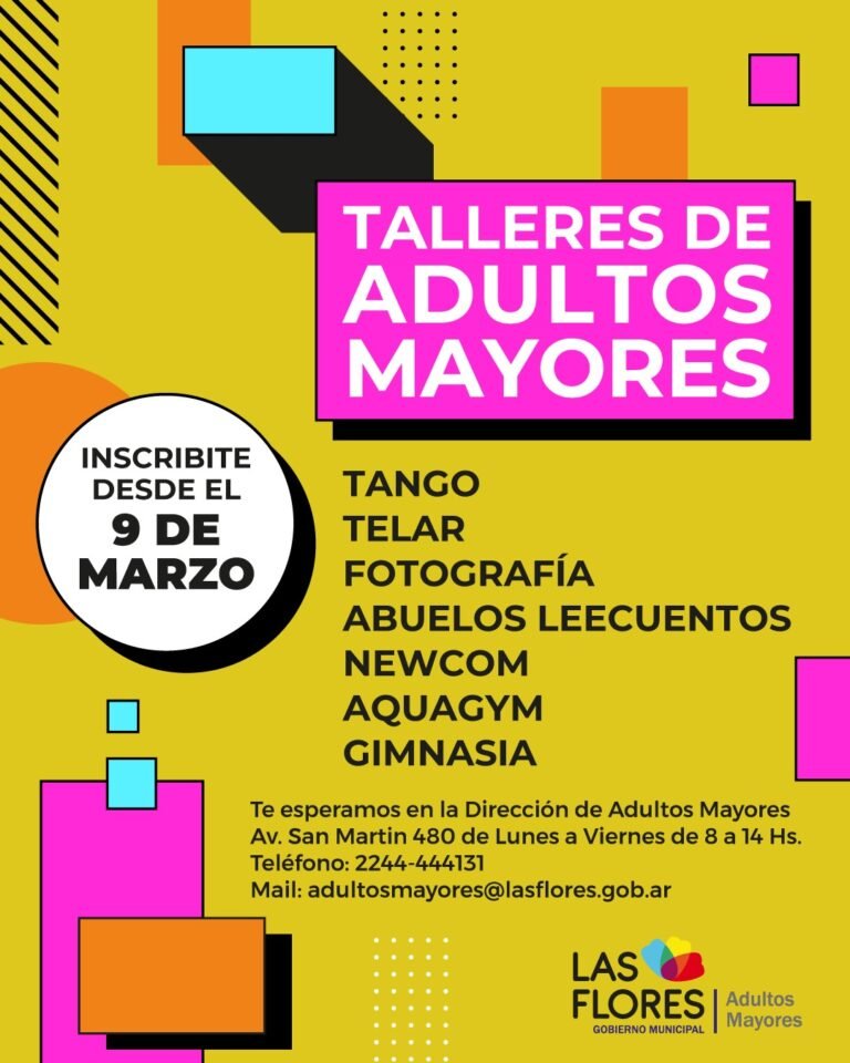 COMIENZAN LAS INSCRIPCIONES PARA LOS TALLERES DE LA DIRECCIÓN DE ADULTOS MAYORES