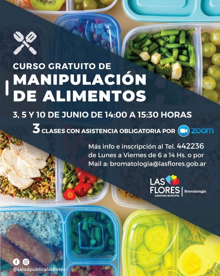 PRÓXIMA EDICIÓN DEL CURSO GRATUITO DE MANIPULACIÓN DE ALIMENTOS