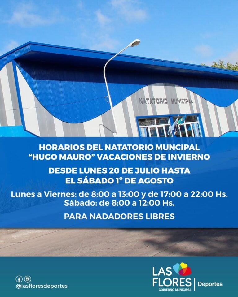 HORARIOS DEL NATATORIO MUNICIPAL “HUGO MAURO” EN VACACIONES DE INVIERNO