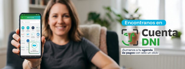 Aguas Bonaerenses suma Cuenta DNI como nuevo medio para el pago de los servicios
