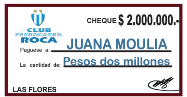 Ganadora del sorteo pre-final del Club Ferro