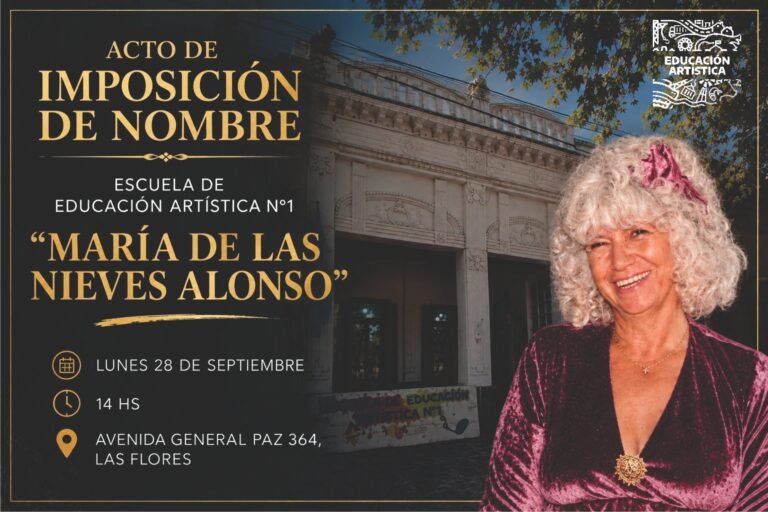 La Escuela de Educación Artística N°1 llevará el nombre “María de las Nieves Alonso”